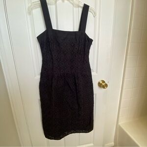 Apostrophe Sleeveless Eyelet Black Mini Dress Womens Size 2 Lined Casual Y2k